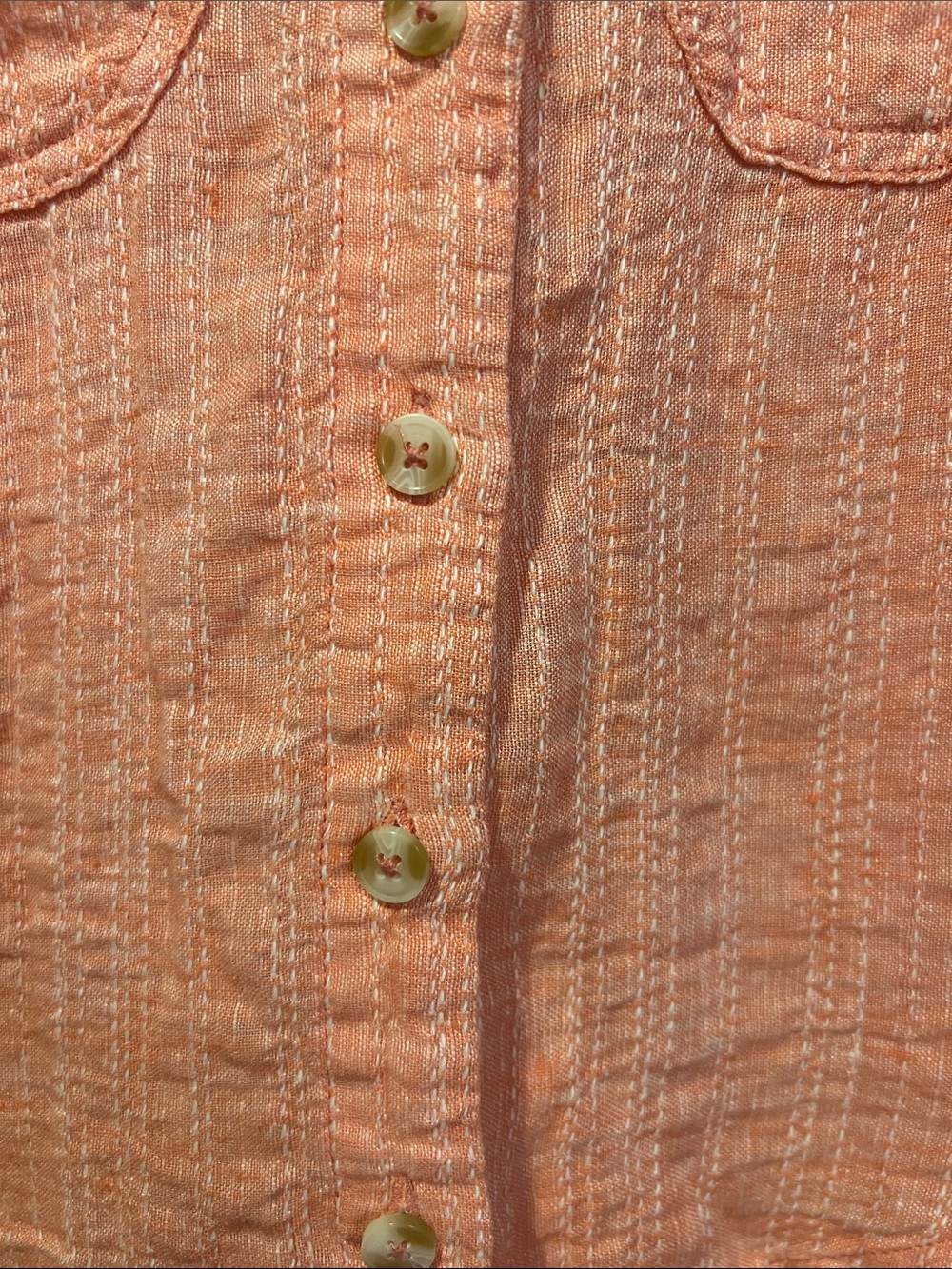 Maeve by Anthropologie Coral linen blend Sleeveless button up top size 4 - Picture 7 of 10